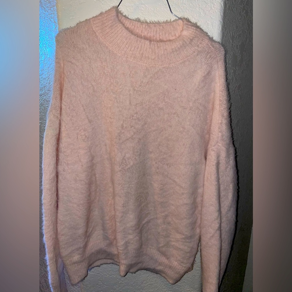 Light pink fuzzy sweater size XL